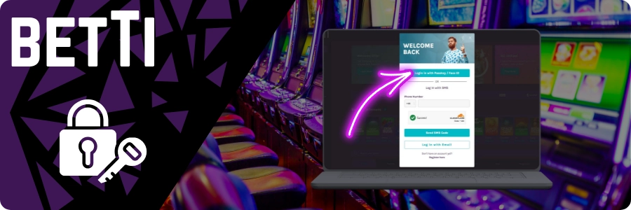 Betti Casino login with Face ID and passkey
