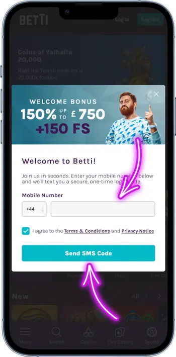 Betti Casino mobile number