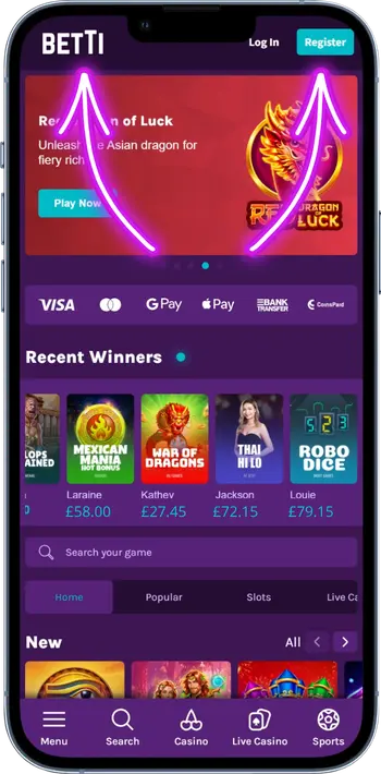 Betti Casino website