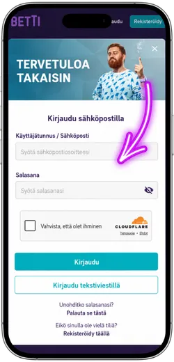 Betti Casino sähköpostikirjautuminen
